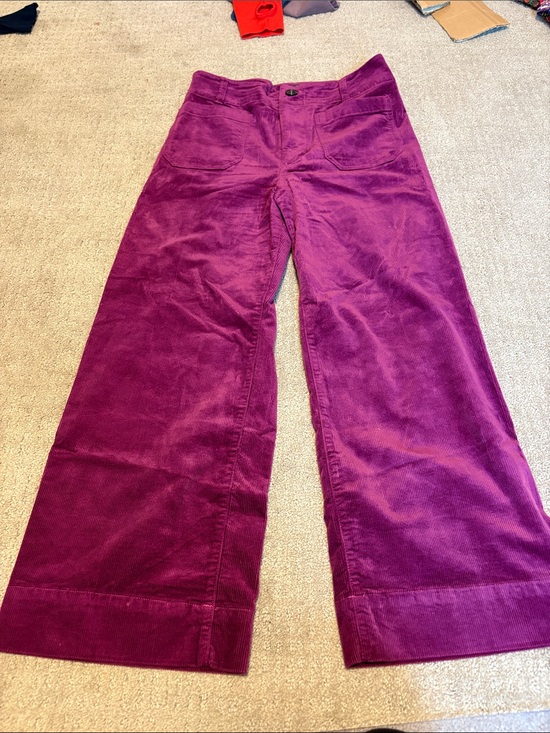 Maeve Pants - MAEVE - The Collette - Wide-Leg Corduroy Pants in Deep Magenta